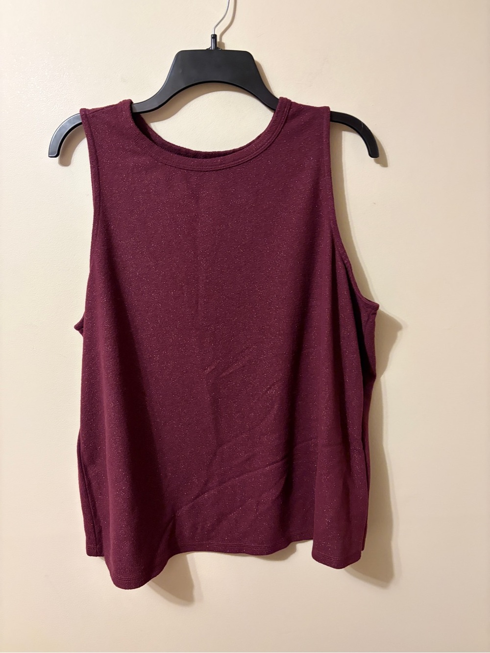 Super Soft by torrid Burgundy Sleeveless Glitter Tank Women’s Sleep 1